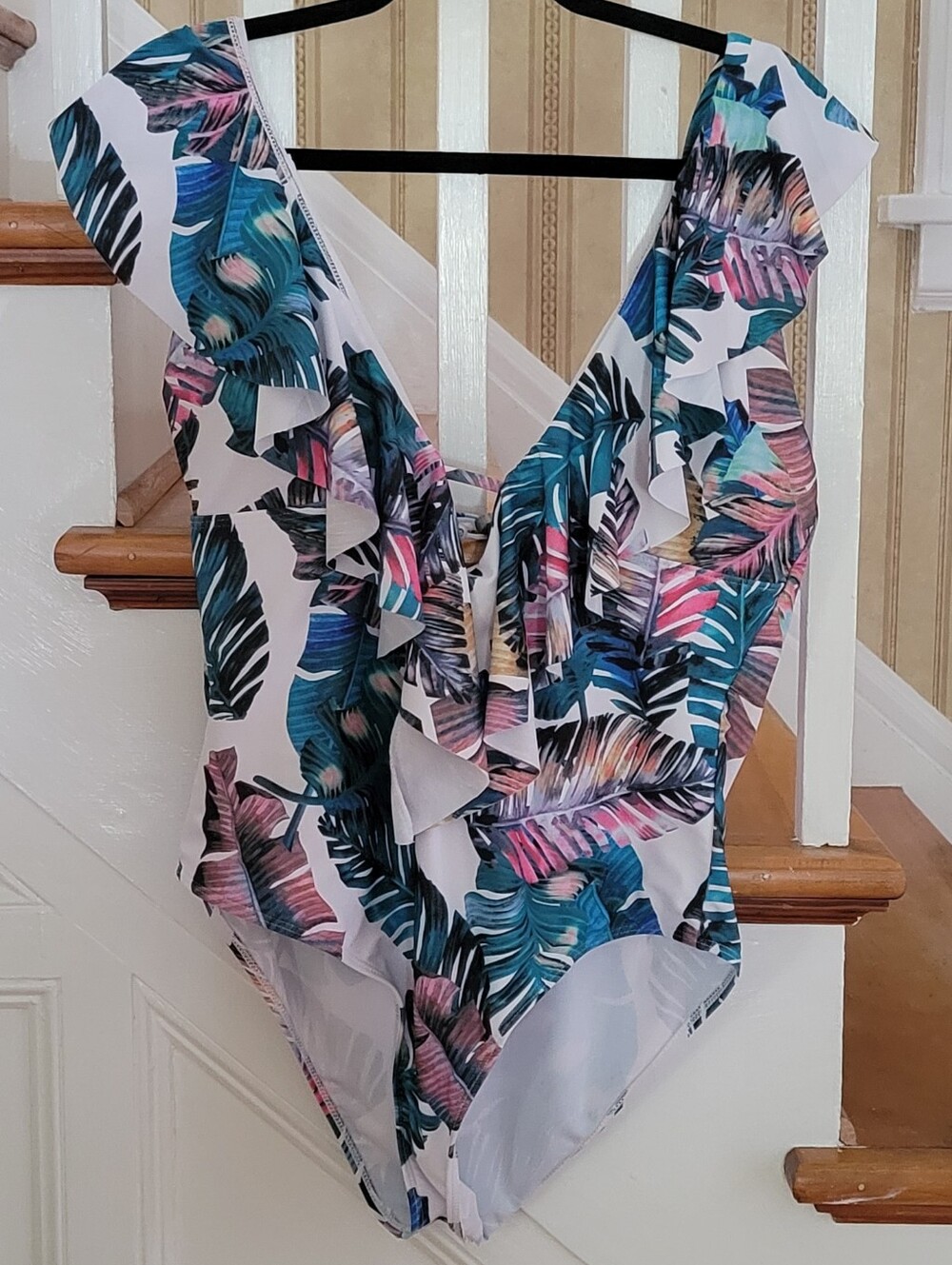 SPORLIKE One Piece Swimsuit Tropical Print Size XL - Picture 3 of 10